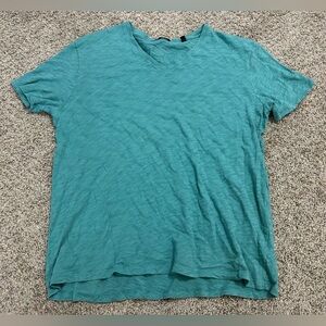 ATM Anthony Thomas Melillo Men's Blue V-Neck Slub T-Shirt Size Large Cotton Sun